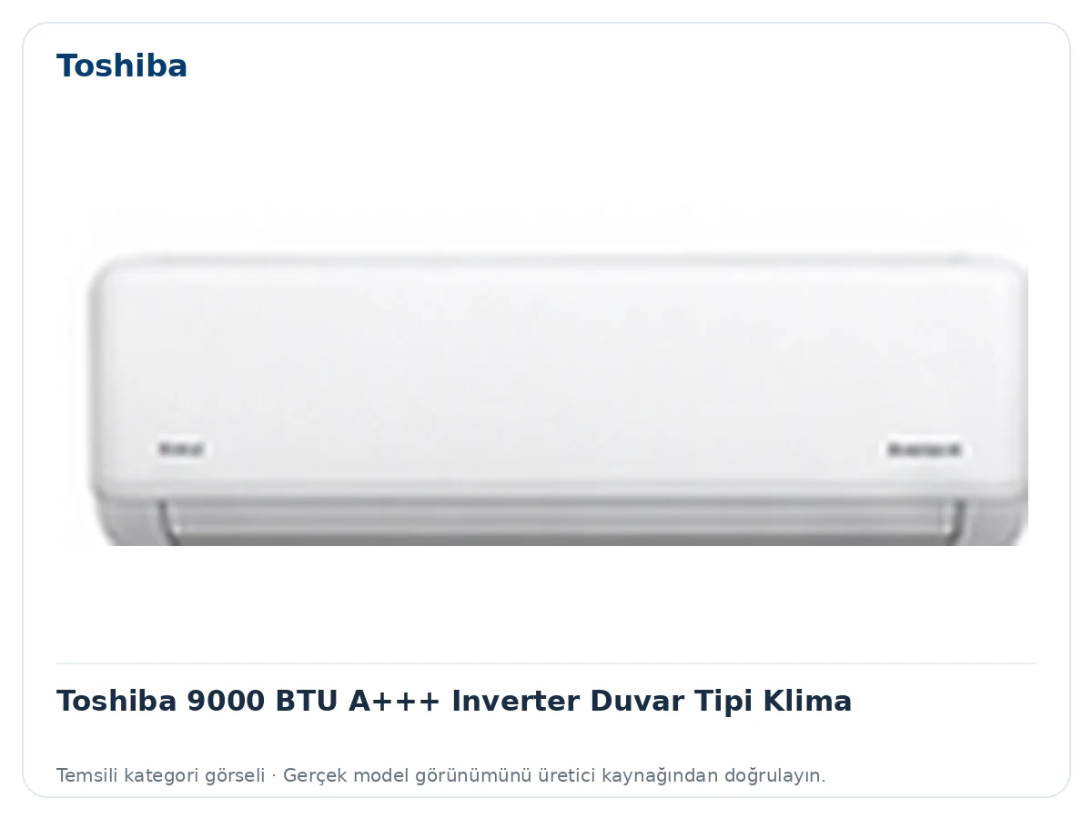 Toshiba 9000 BTU A+++ Inverter Duvar Tipi Klima için temsili ürün görseli