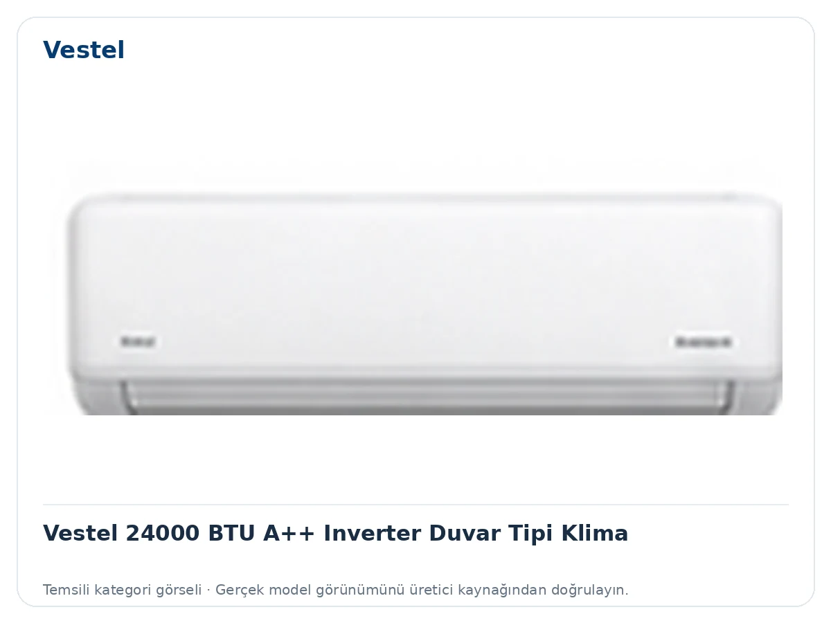 Vestel 24000 BTU A++ Inverter Duvar Tipi Klima için temsili ürün görseli