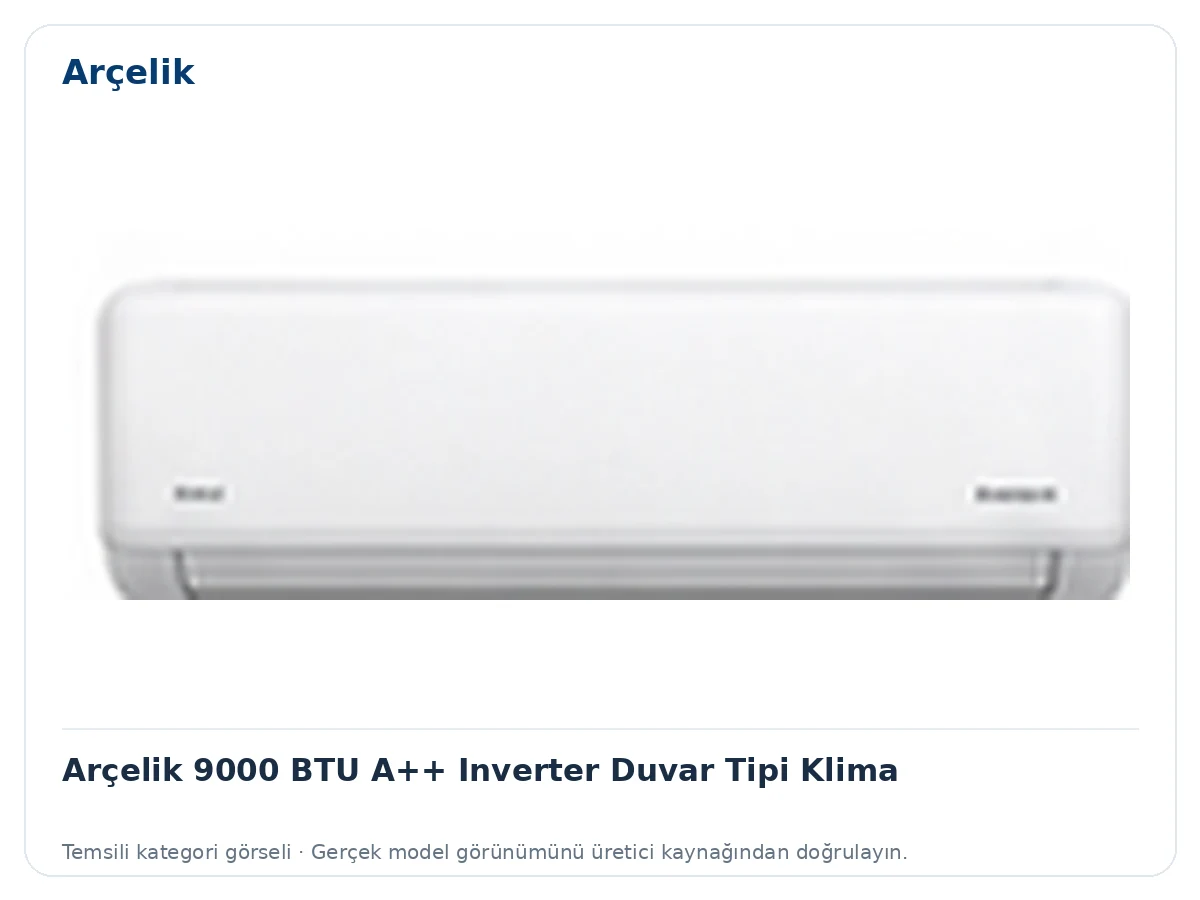 Arçelik 9000 BTU A++ Inverter Duvar Tipi Klima için temsili ürün görseli