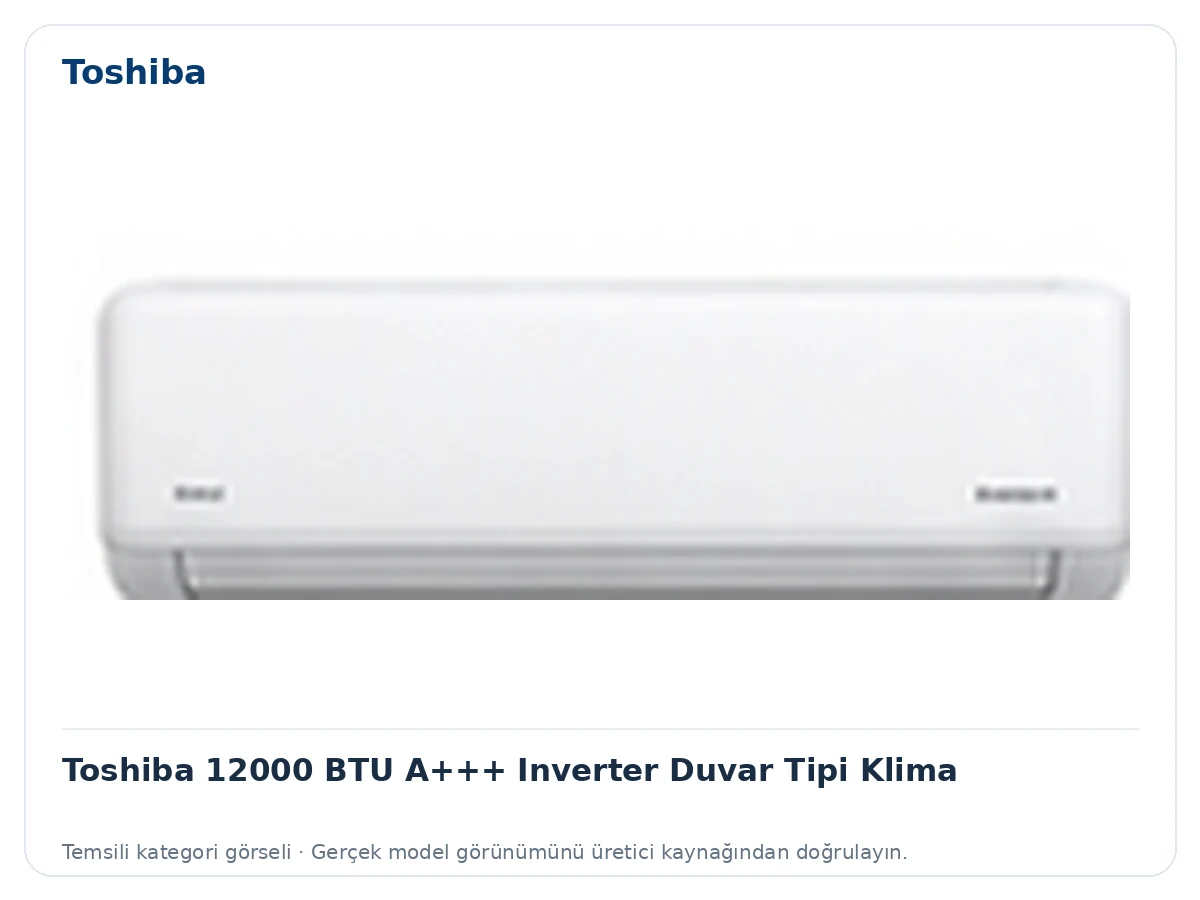 Toshiba 12000 BTU A+++ Inverter Duvar Tipi Klima için temsili ürün görseli