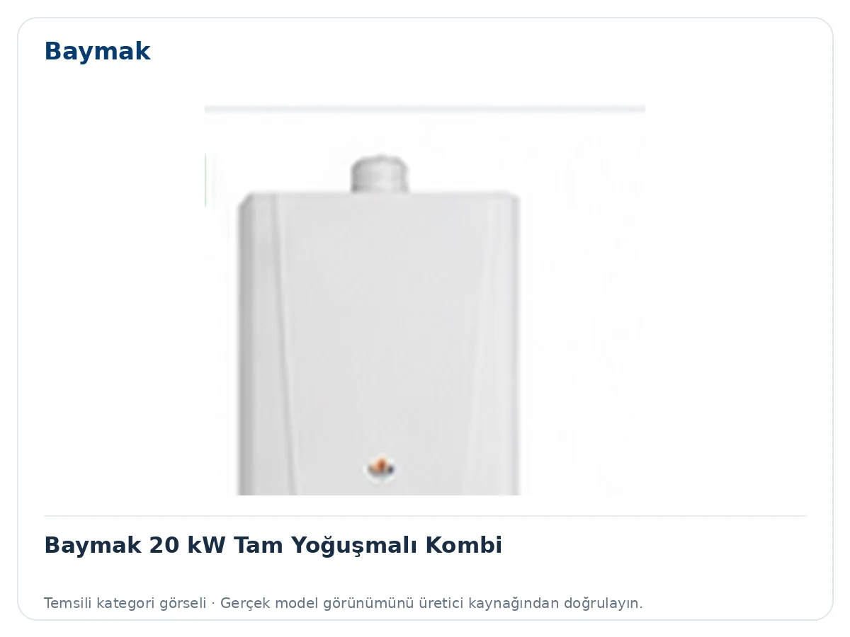 Baymak 20 kW Tam Yoğuşmalı Kombi için temsili ürün görseli