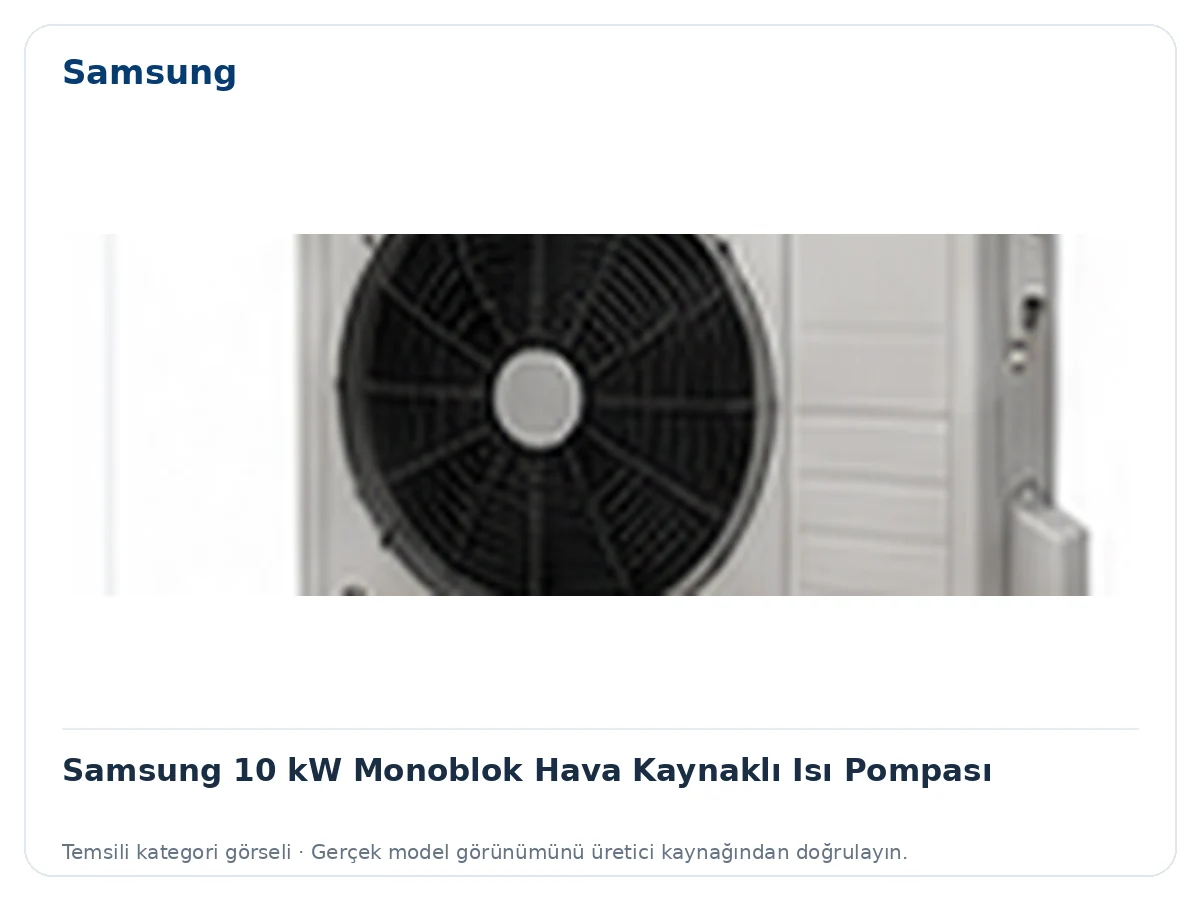 Samsung 10 kW Monoblok Hava Kaynaklı Isı Pompası için temsili ürün görseli