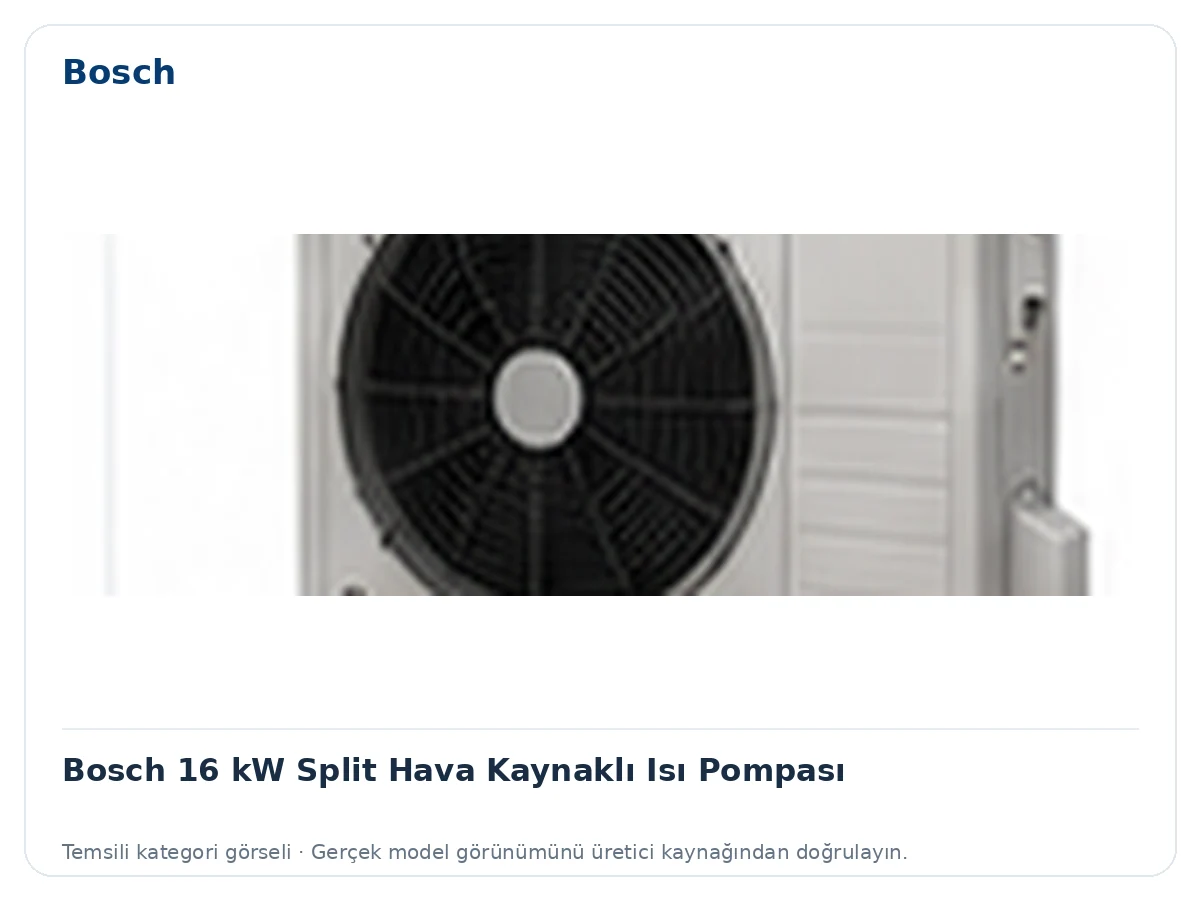 Bosch 16 kW Split Hava Kaynaklı Isı Pompası için temsili ürün görseli