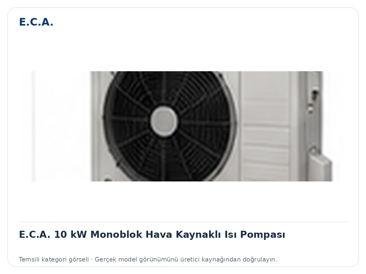 E.C.A. 10 kW Monoblok Hava Kaynaklı Isı Pompası için temsili ürün görseli