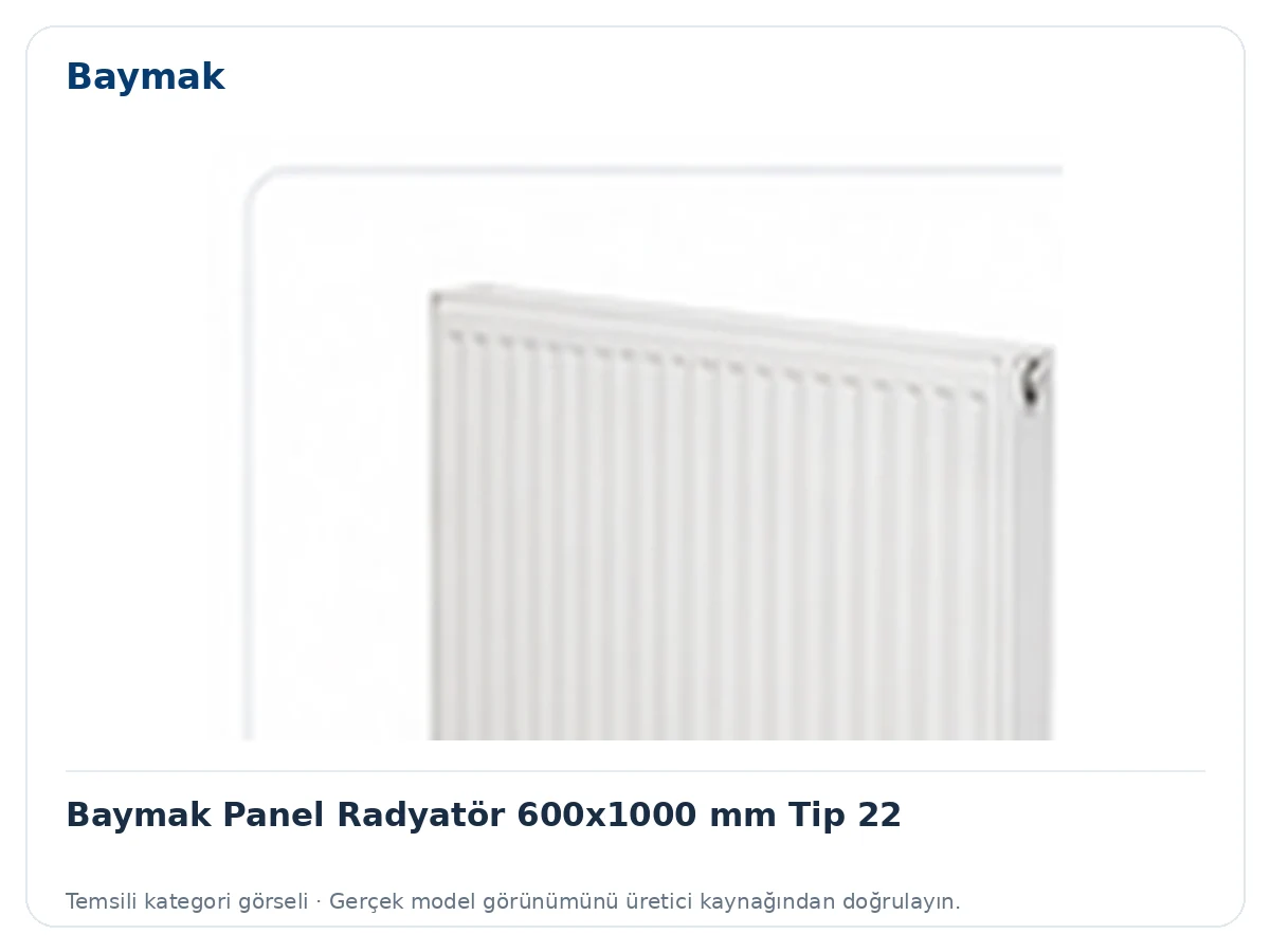 Baymak Panel Radyatör 600x1000 mm Tip 22 için temsili ürün görseli