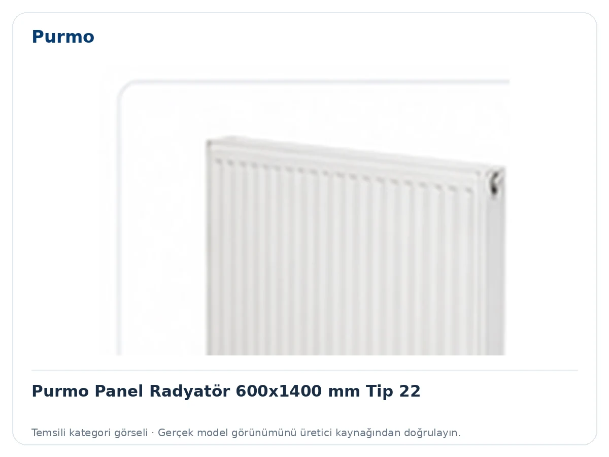 Purmo Panel Radyatör 600x1400 mm Tip 22 için temsili ürün görseli