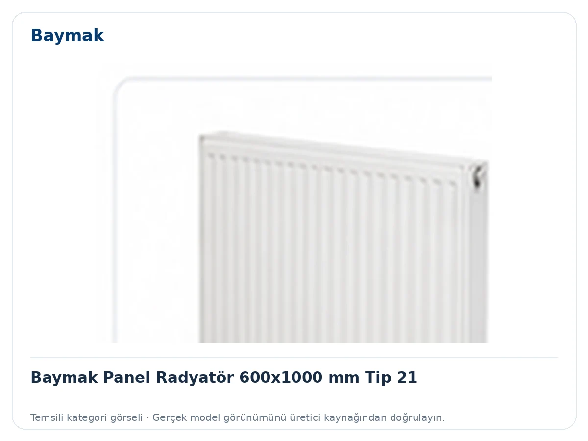 Baymak Panel Radyatör 600x1000 mm Tip 21 için temsili ürün görseli