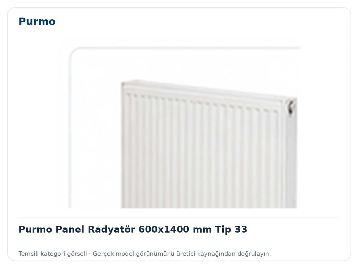 Purmo Panel Radyatör 600x1400 mm Tip 33 için temsili ürün görseli