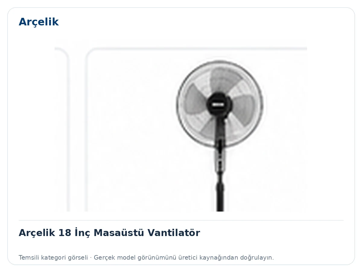 Arçelik 18 İnç Masaüstü Vantilatör için temsili ürün görseli
