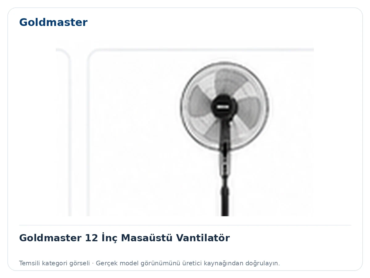 Goldmaster 12 İnç Masaüstü Vantilatör için temsili ürün görseli