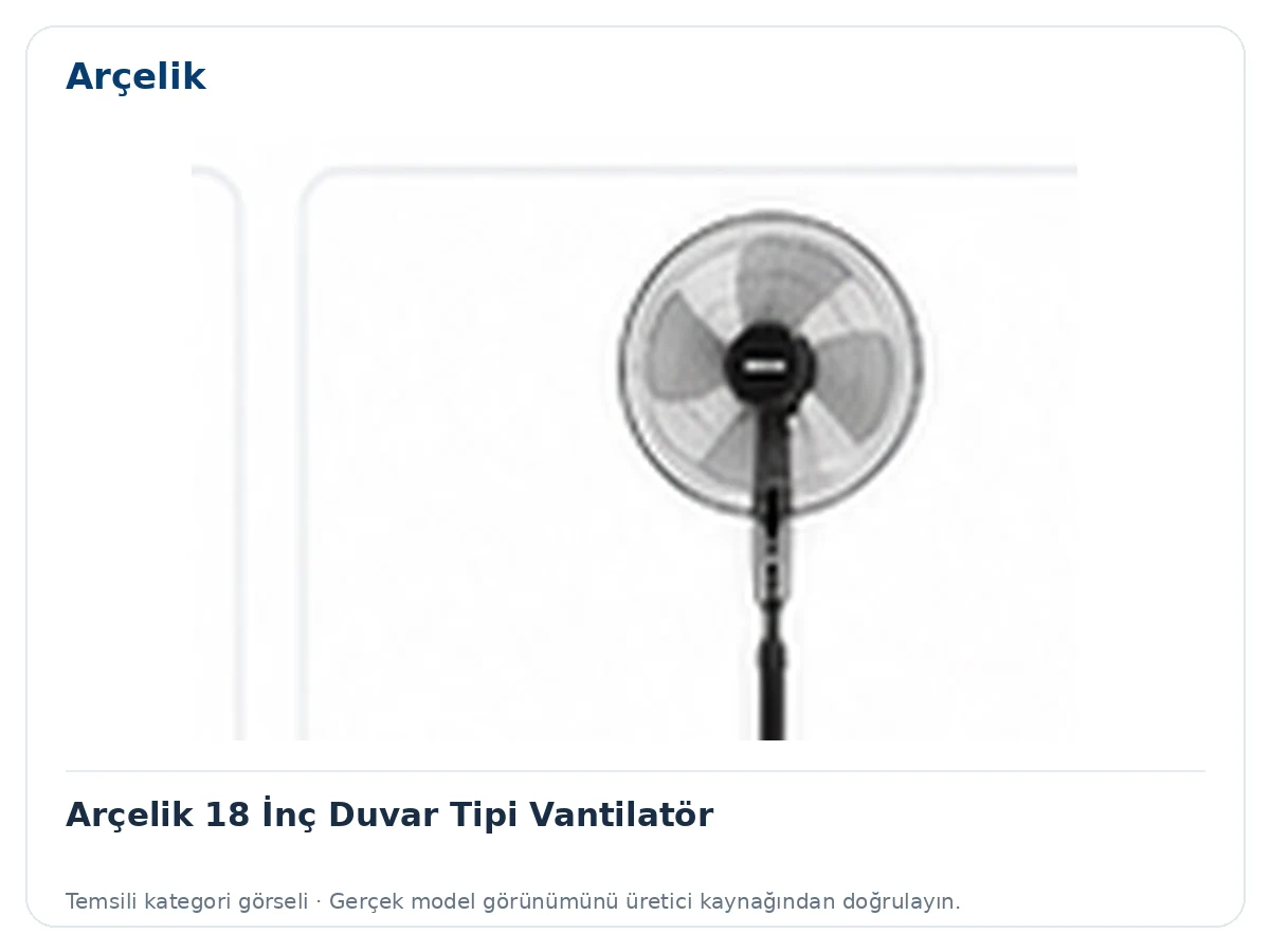 Arçelik 18 İnç Duvar Tipi Vantilatör için temsili ürün görseli