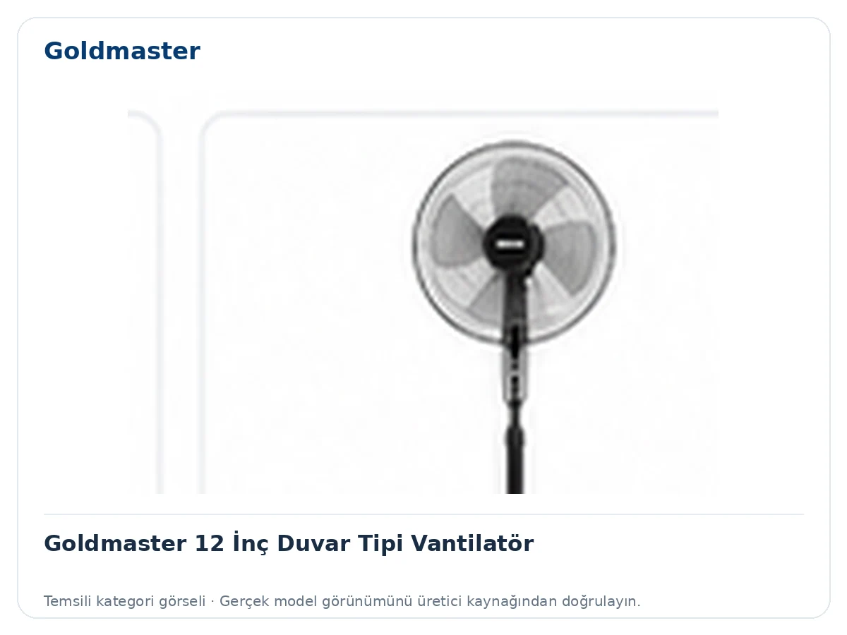 Goldmaster 12 İnç Duvar Tipi Vantilatör için temsili ürün görseli