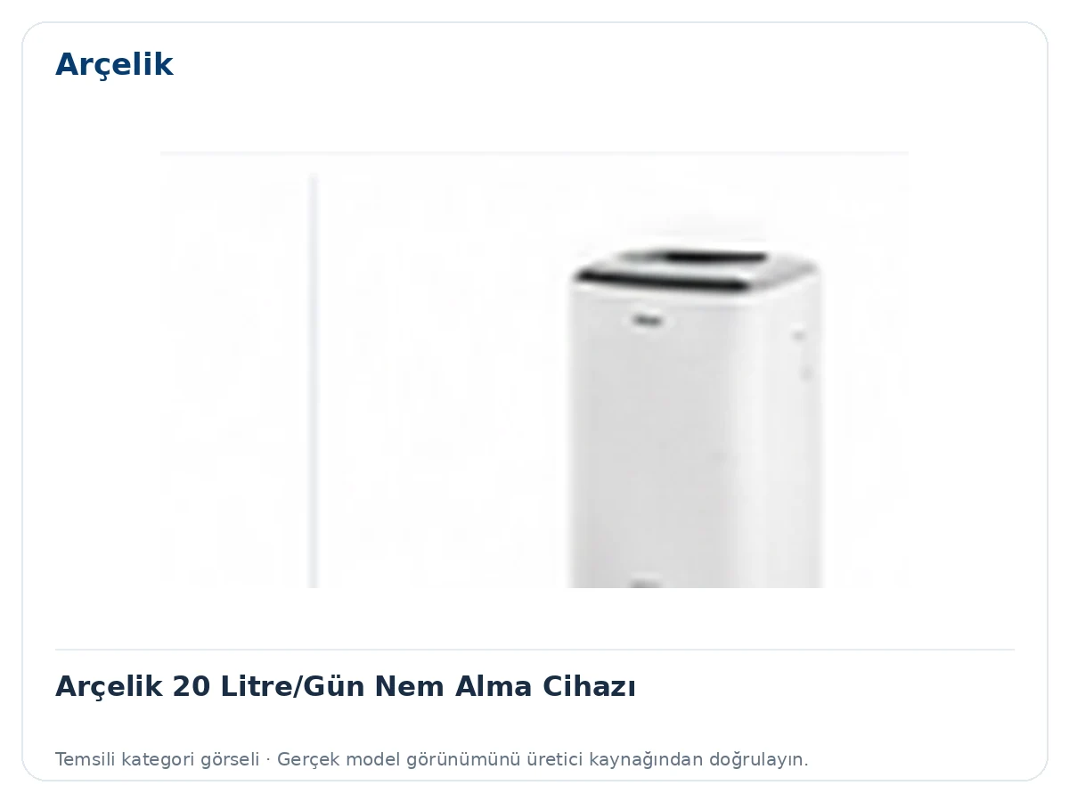 Arçelik 20 Litre/Gün Nem Alma Cihazı için temsili ürün görseli