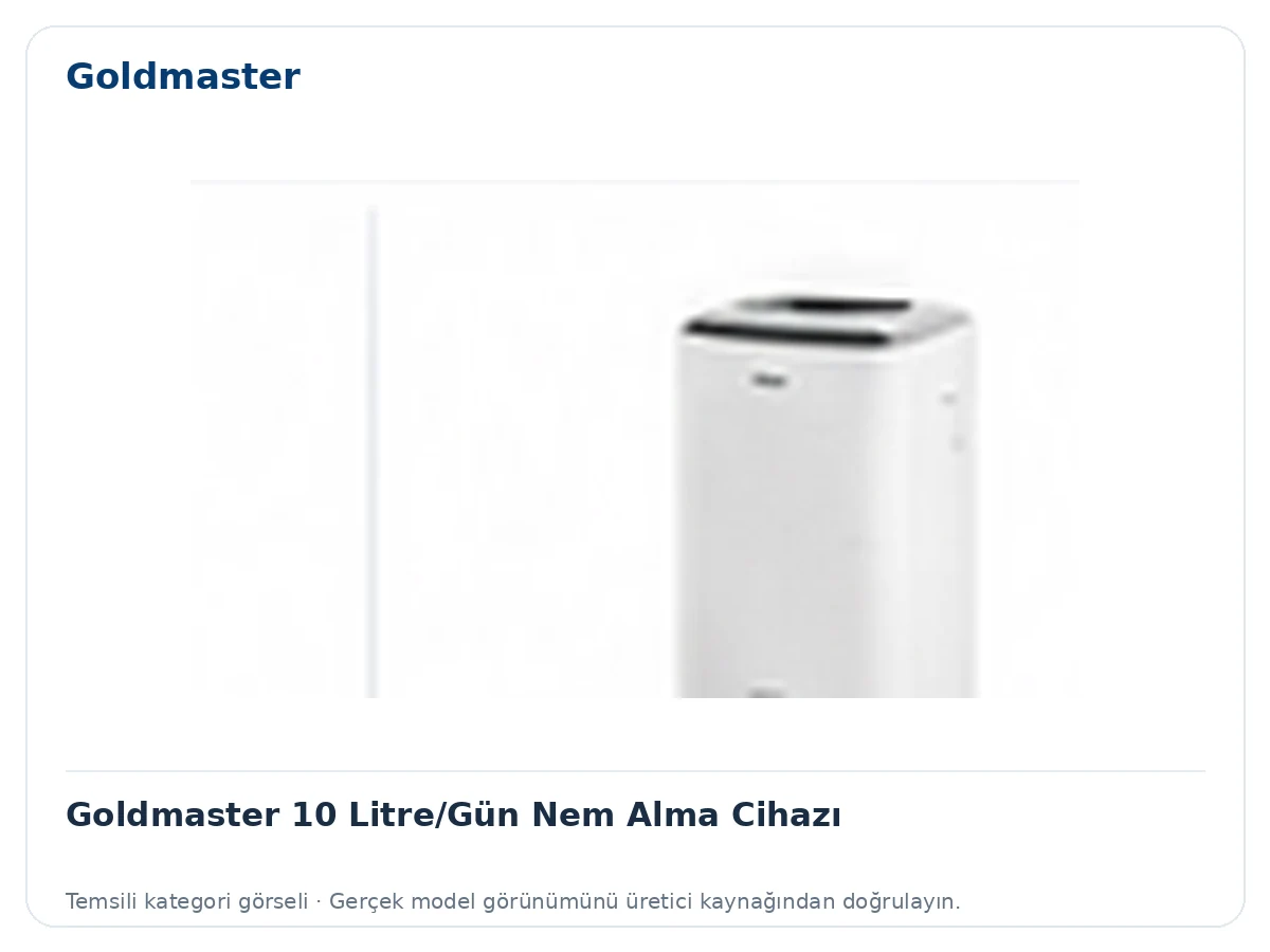 Goldmaster 10 Litre/Gün Nem Alma Cihazı için temsili ürün görseli