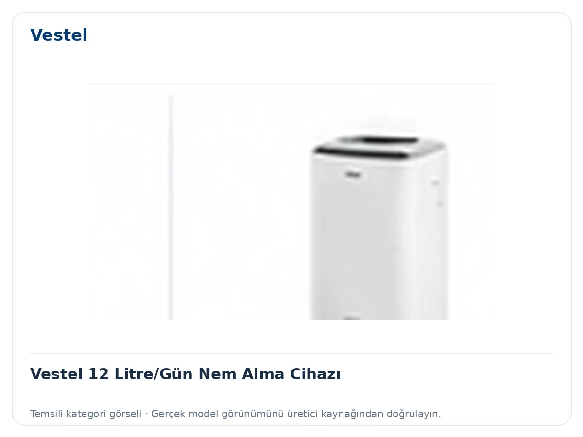 Vestel 12 Litre/Gün Nem Alma Cihazı için temsili ürün görseli