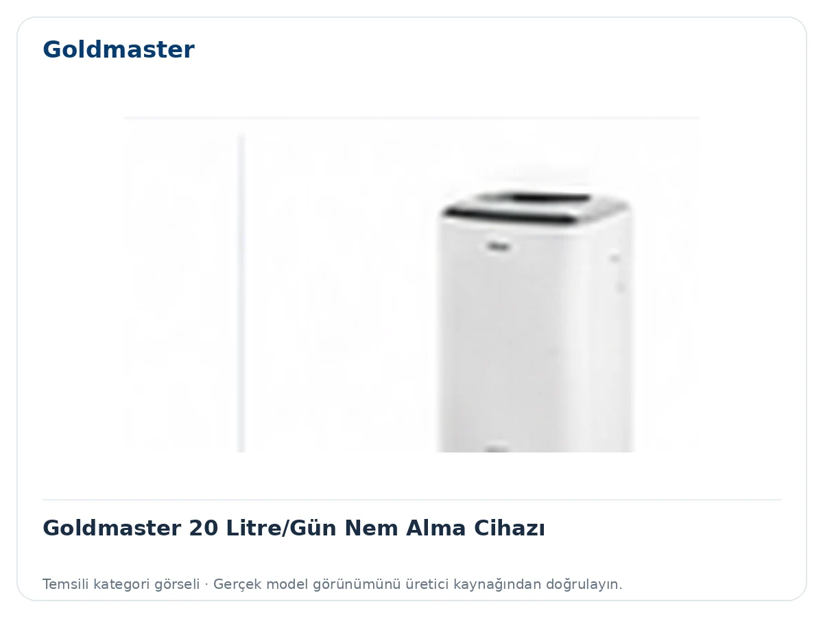 Goldmaster 20 Litre/Gün Nem Alma Cihazı için temsili ürün görseli