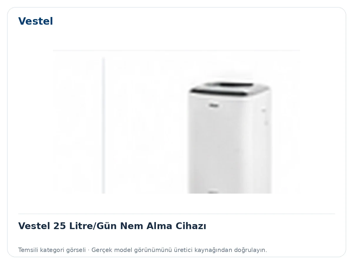 Vestel 25 Litre/Gün Nem Alma Cihazı için temsili ürün görseli