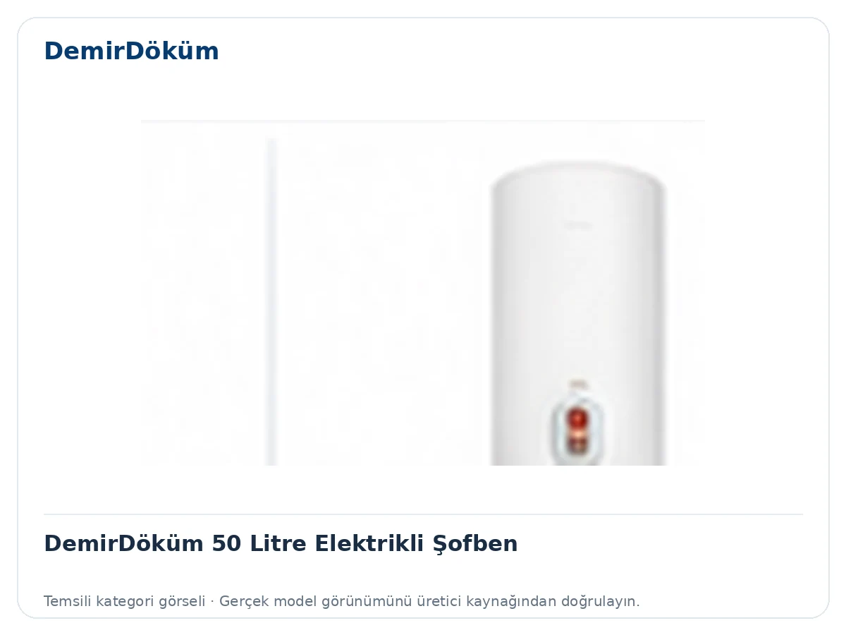 DemirDöküm 50 Litre Elektrikli Şofben için temsili ürün görseli