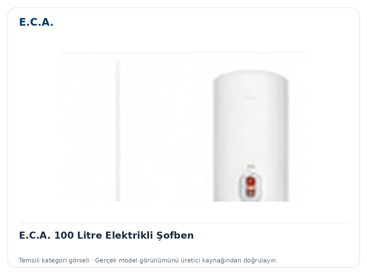 E.C.A. 100 Litre Elektrikli Şofben için temsili ürün görseli