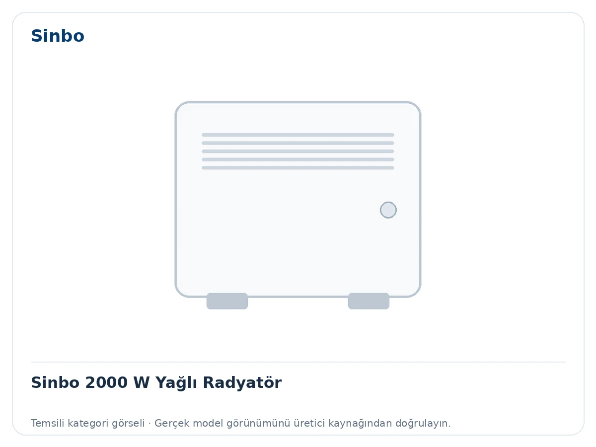 Sinbo 2000 W Yağlı Radyatör için temsili ürün görseli