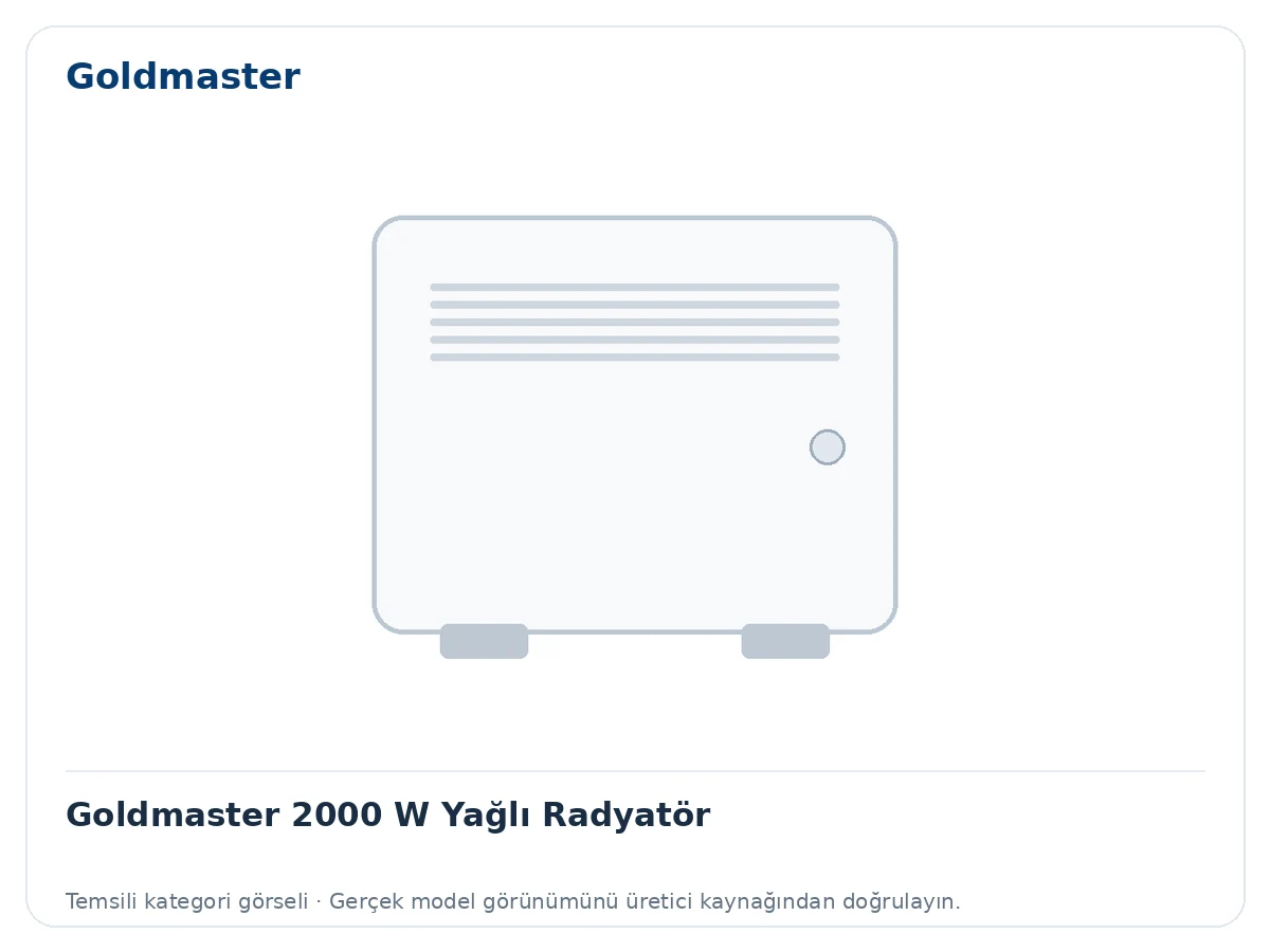 Goldmaster 2000 W Yağlı Radyatör için temsili ürün görseli