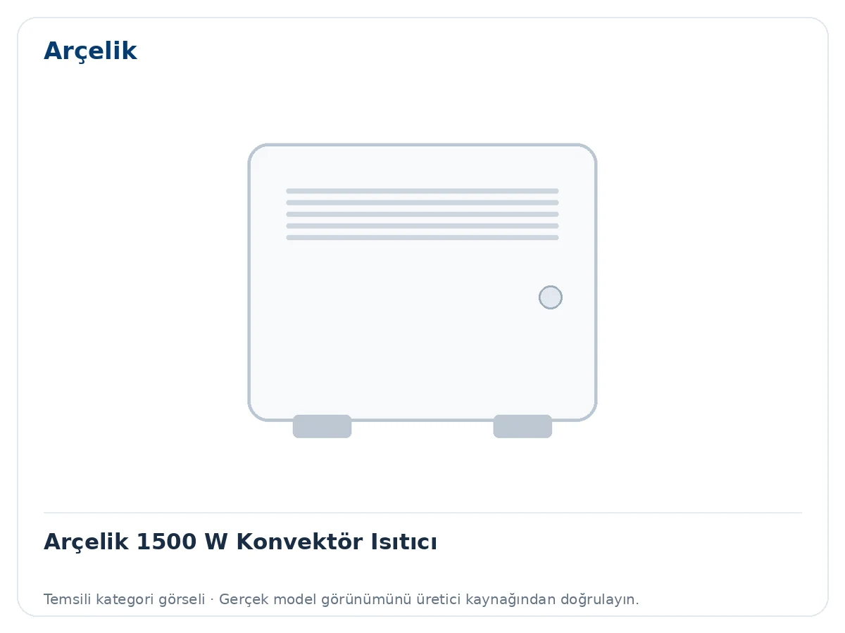 Arçelik 1500 W Konvektör Isıtıcı için temsili ürün görseli